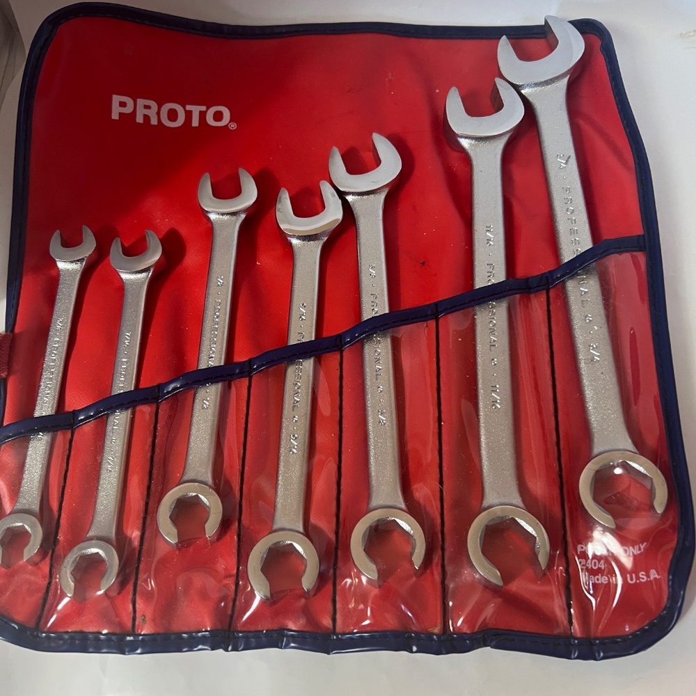 7 Piece Pronto 2404 Nut Wrench Set Open End 3/8 7/16 1/2 9/16 5/8 11/16 3/4